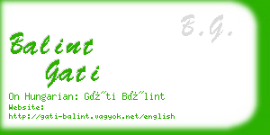 balint gati business card